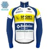 Fietskleding (Fietsshirt Lange Mouw + Lange Koersbroek) 2022 Sport Vlaanderen-Baloise Winter Thermal Fleece - Geel Blauw Wit